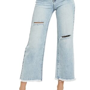 Risen Denim Frayed Edge Crop